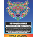 50 Unique Animals Coloring Book For Adults: Mixed Animals Adult Coloring Book Featuring Beautiful Birds, Zebra, Elephant, Owl, Dog, Cat, Butterfly & M
