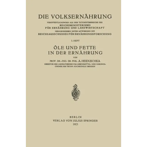 Öle und Fette in der Ernährung