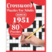 Crossword Puzzles For Adults: Born In 1951: Crossword Puzzle Book For All Word Games Fans Seniors And Adults With Large Print 80 Puzzles And Solutio