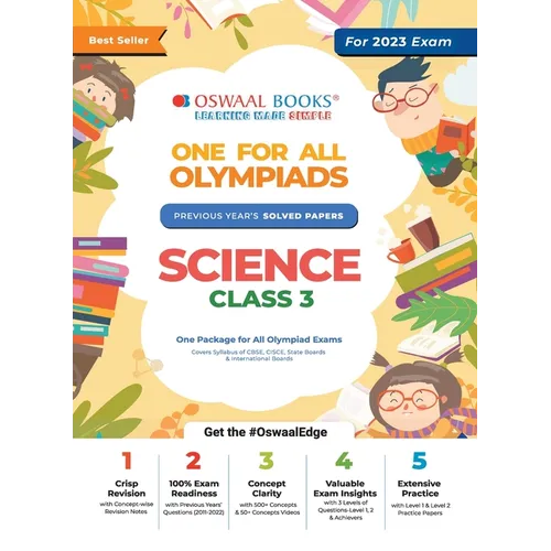 Oswaal One For All Olympiad Previous Years' Solved Papers, Class-3 Science Book (For 2023 Exam)