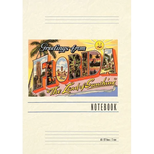 Vintage Lined Notebook Greetings from Florida, Land of Sunshine