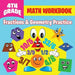4th Grade Math Workbook: Fractions & Geometry Practice