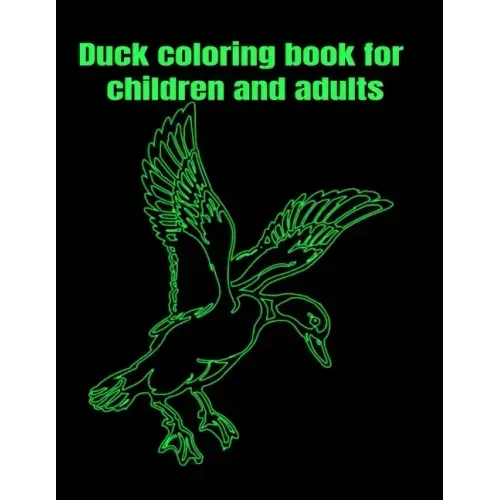 Duck coloring book for children and adults