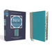 NIV Study Bible, Fully Revised Edition, Leathersoft, Teal/Gray, Red Letter, Thumb Indexed, Comfort Print