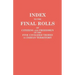 Index to the Final Rolls of Citizens and Freedmen of the Five Civilized Tribes in Indian Territory. Prepared by the [Dawes] Commission and Commissione
