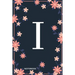 I Notebook: Monogram Initial I Notebook for Women and Girls, Pink & Blue Floral Cover