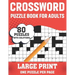 Crossword Puzzle Book For Adults: 80 Large Print Easy To Hard Level Crossword Puzzles With Solutions For Adults Seniors Men And Women Dad Mum As A Per