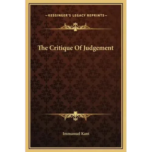 The Critique of Judgement