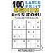 100 Large Print Medium 6x6 Sudoku Puzzles for Adults: Only One Puzzle Per Page! (Pocket 6"x9" Size)