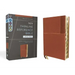 Niv, Thinline Reference Bible (Deep Study at a Portable Size), Large Print, Leathersoft, Brown, Red Letter, Thumb Indexed, Comfort Print