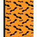 Notebook: Bat Composition Notebook with Orange and Black Halloween Theme- 7.5 x 9.25-110 Pages-Wide-Ruled- Perfect Gift for Hall