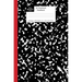 A5 Notebook Hardback: Black and Red Spine Marble Wide Rule Journal