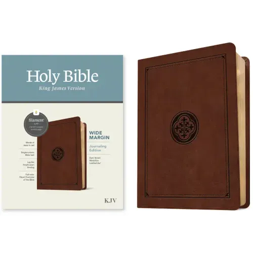 KJV Wide Margin Bible, Filament Enabled (Leatherlike, Dark Brown Medallion, Red Letter)