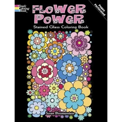 Flower Power Stained Glass Coloring Book