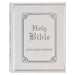 KJV Holy Bible, Classically Illustrated Heirloom Family Bible, Faux Leather Hardcover - Ribbon Markers, King James Version, White/Silver
