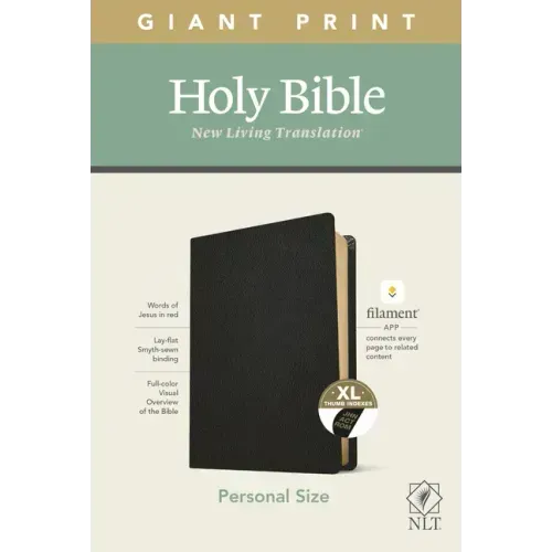 NLT Personal Size Giant Print Bible, Filament Enabled Edition (Red Letter, Genuine Leather, Black, Indexed)