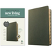 NLT Thinline Reference Bible, Filament Enabled (Genuine Leather, Olive Green, Indexed, Red Letter)