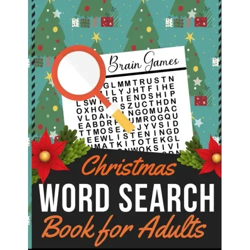 Christmas Word Search Book for Adults: Holiday themed word search puzzle book Puzzle Gift for Word Puzzle Lover Brain Exercise Game