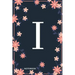 I Notebook: Monogram Initial I Notebook for Women and Girls, Pink & Blue Floral Cover
