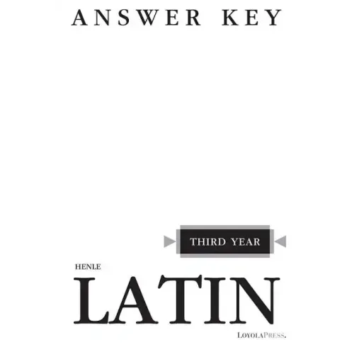 Henle Latin Third Year Answer Key