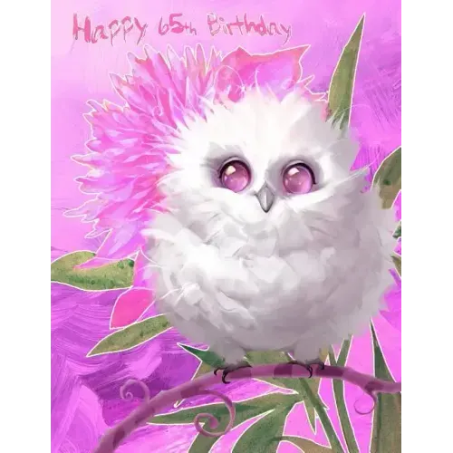 Happy 65th Birthday: Large Print Address Book with Pretty Snow Owl Design. Way Better Than a Birthday Card!