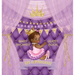 It's a Princess: Square Hardcover Baby Shower Guest Book with African American Royal Black Girl Purple Theme, Wishes and Advice for Baby, Personalized