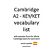 Cambridge A2 - KEY/KET vocabulary list (versión española)