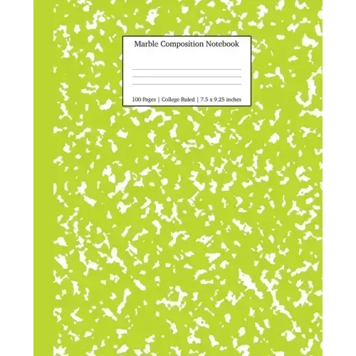 Marble Composition Notebook College Ruled: Green Marble Notebooks, School Supplies, Notebooks for School