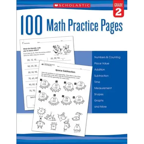 100 Math Practice Pages: Grade 2