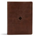 CSB Day-By-Day Chronological Bible, Brown Leathertouch: Black Letter, 365 Days, One Year, Ribbon Marker, Sewn Binding, Easy-To-Read Bible Serif Type