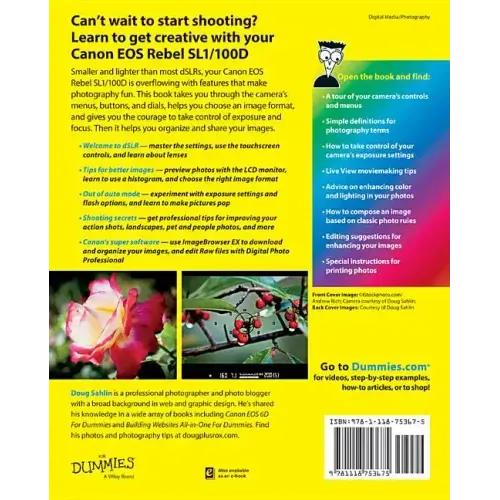 Canon EOS Rebel Sl1/100d for Dummies