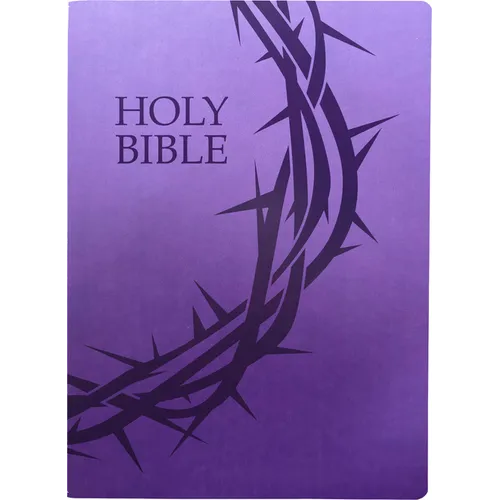 Kjver Holy Bible, Crown of Thorns Design, Large Print, Royal Purple Ultrasoft
