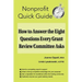 How to Answer the Eight Questions Every Grant Review Committee Asks