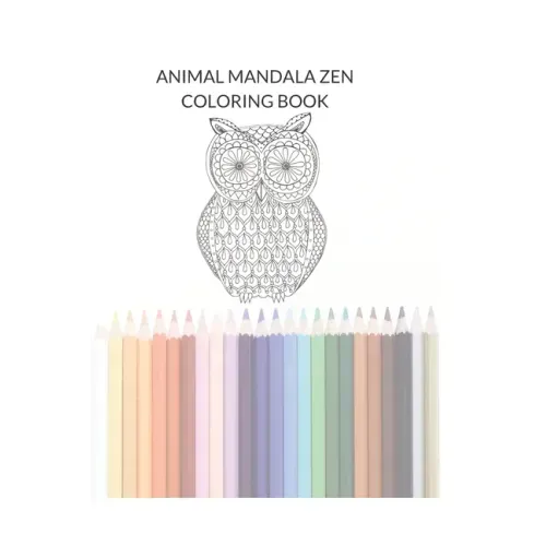 Animal Mandala Zen Adult Coloring Book
