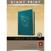 Holy Bible, Giant Print NLT (Red Letter, Leatherlike, Teal Blue, Indexed)