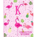 Composition Notebook K: Pink Flamingo Initial K Composition Wide Ruled Notebook