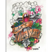 Kickin it New School: An adult coloring book of illustrative tattoo designs