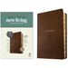 NLT Large Print Thinline Center-Column Reference Bible, Filament Enabled (Leatherlike, Brown Holy Cross, Indexed, Red Letter)
