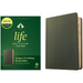 NLT Life Application Study Bible, Third Edition (Genuine Leather, Olive Green, Red Letter)