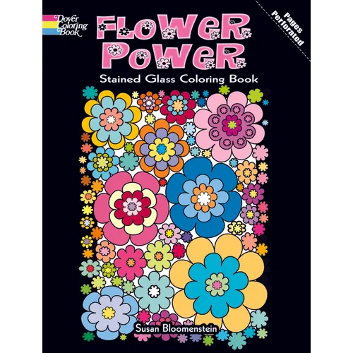 Flower Power Stained Glass Coloring Book