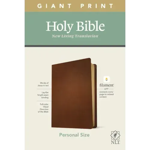 NLT Personal Size Giant Print Bible, Filament Enabled Edition (Genuine Leather, Brown)