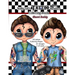 Nifty 50's Tattoo Boy Besties Coloring Book by Sherri Baldy