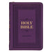 KJV Holy Bible, Compact Faux Leather Red Letter Edition - Ribbon Marker, King James Version, Purple, Zipper Closure