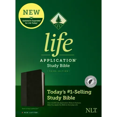 NLT Life Application Study Bible, Third Edition (Leatherlike, Black/Onyx, Indexed, Red Letter)