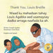 Thank You, Louis Braille: Reading and Writing with Fingertips in English and Somali