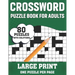 Crossword Puzzle Book For Adults: Large Print Crossword Book For Seniors, Adults Women And Men With 80 Easy To Hard Entertaining Fun Puzzles