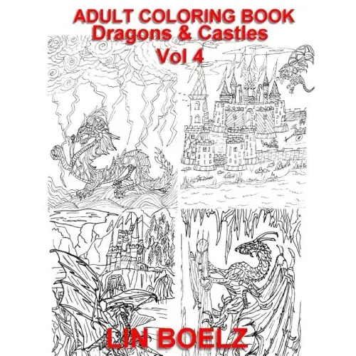 Adult coloring book Fantasy Dragons & Castles