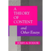 A Theory of Content and Other Essays