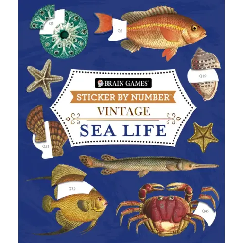 Brain Games - Sticker by Number - Vintage: Sea Life (28 Images to Sticker)