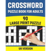 Crossword Puzzle Book For Adults: UK Version Large Print Quick Daily Cross Word Activity Books With Solution For Adults And Seniors Mums And Dad 90 Pu